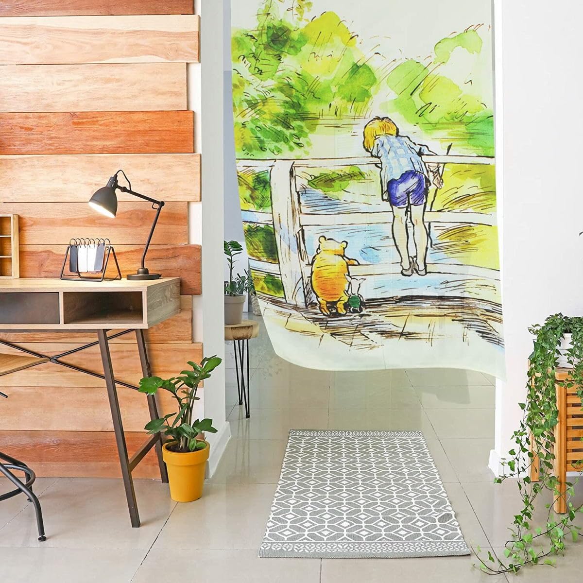 Amazon｜プーさんのれんクラシックプー: 約 幅 85cm X 丈 150cm